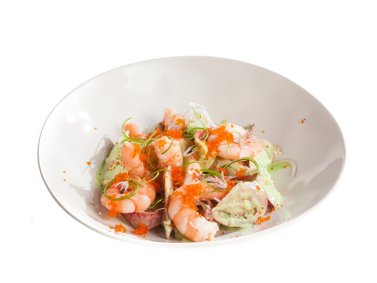 Nectarine Salad with Tomatoes and Shrimp
