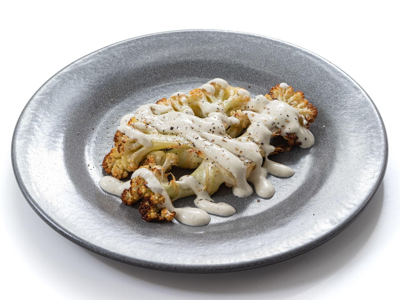 Cauliflower Steaks with Mustard Sauce