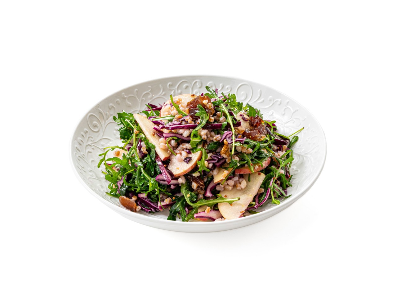 Vegan Spelt Salad with Apple and Red Cabbage