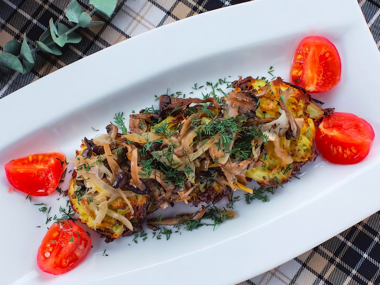 Broccoli Draniki with Fried Oyster Mushrooms – Ukrainian recipe