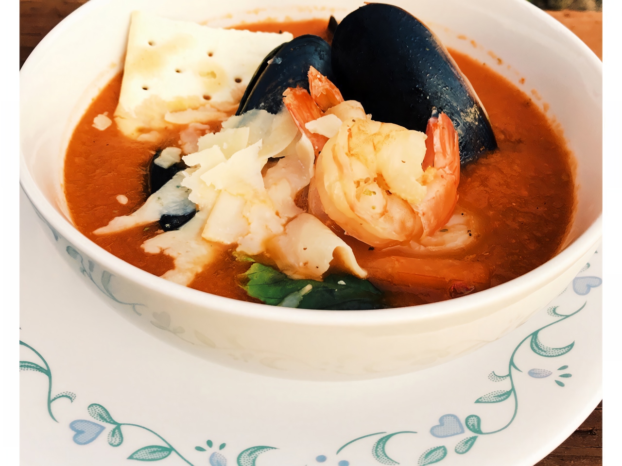 Tomato Soup with Seafood