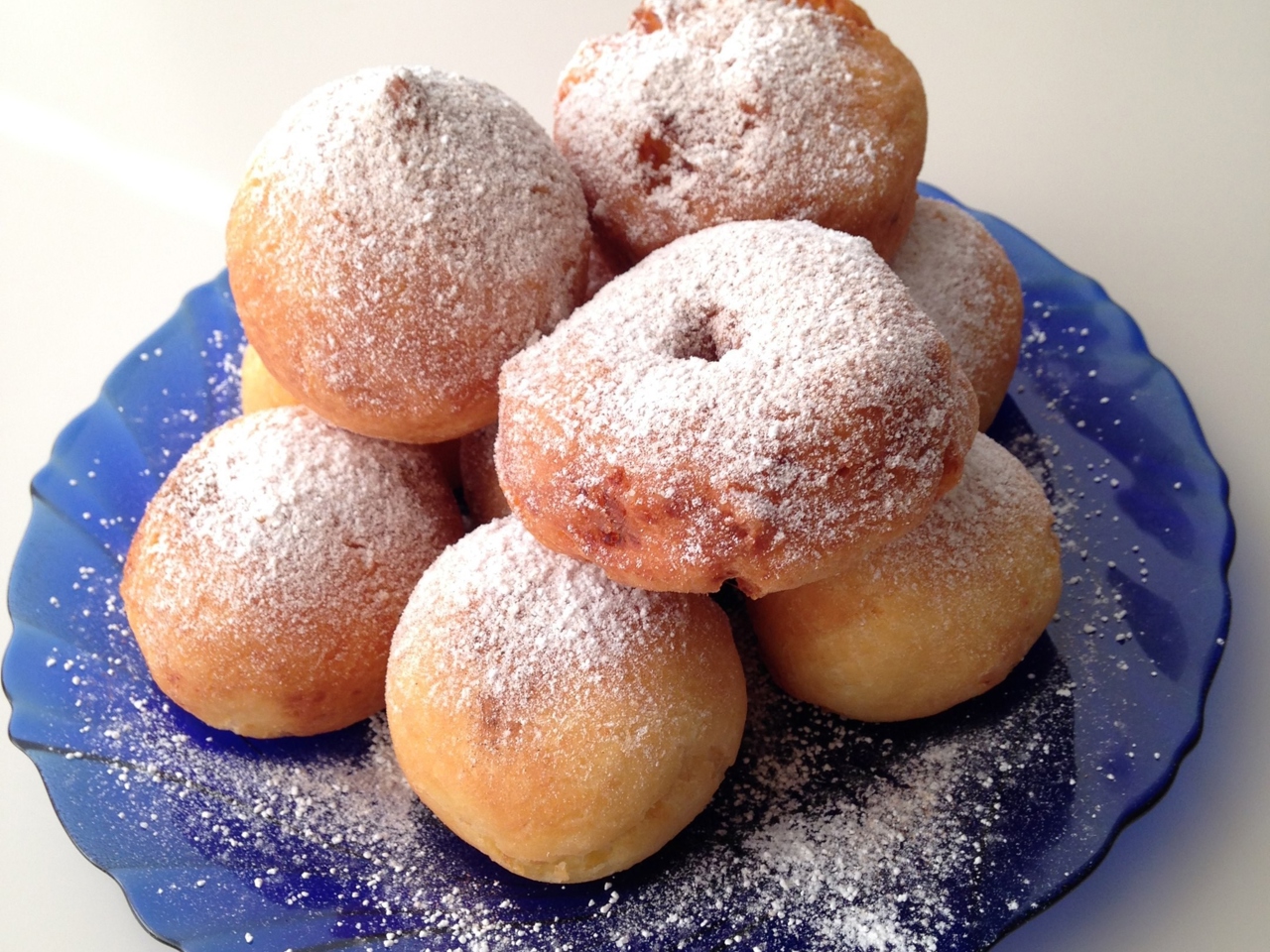Cottage Cheese Donuts Dusted with Powdered Sugar