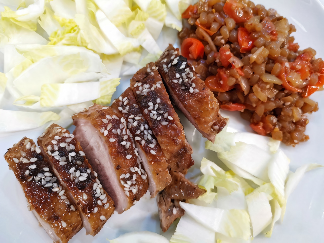 Duck Breast with Shirataki Rice