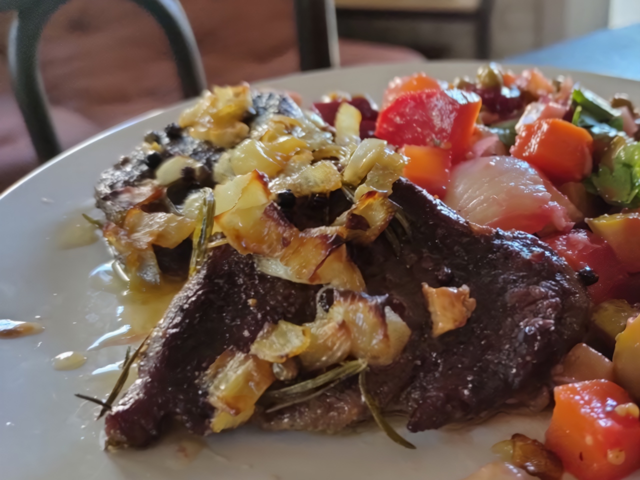 Beef with Rosemary and Onion Sauce