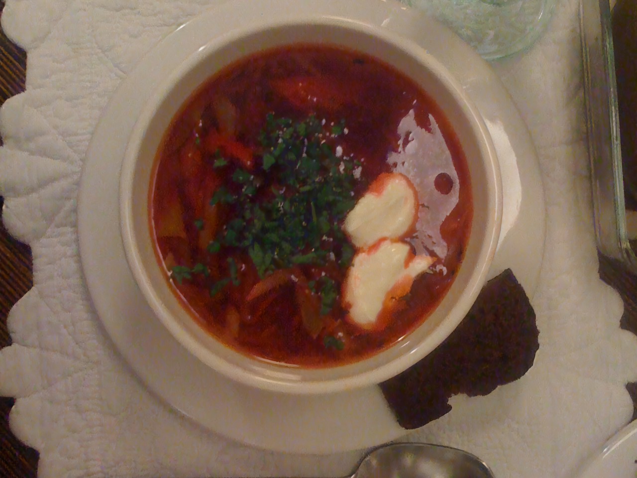 Borscht with Black Croutons and Garlic – Ukrainian recipe