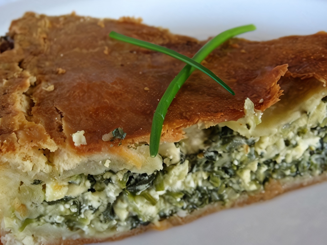 Ancient Roman Pie with Feta Cheese and Green Onions – Italian recipe