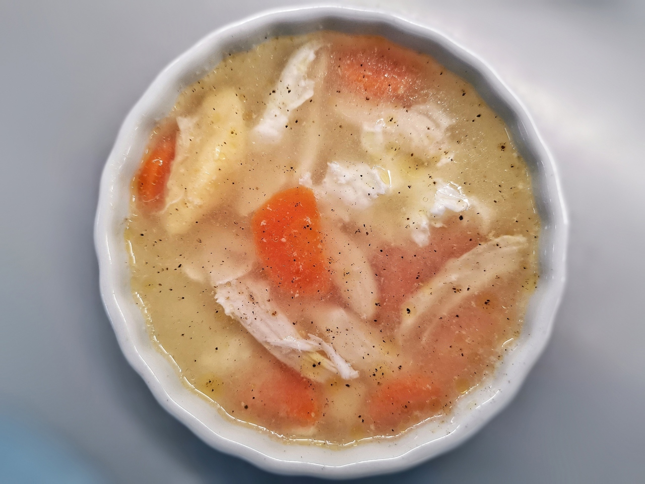 Chicken Broth with Egg Topping