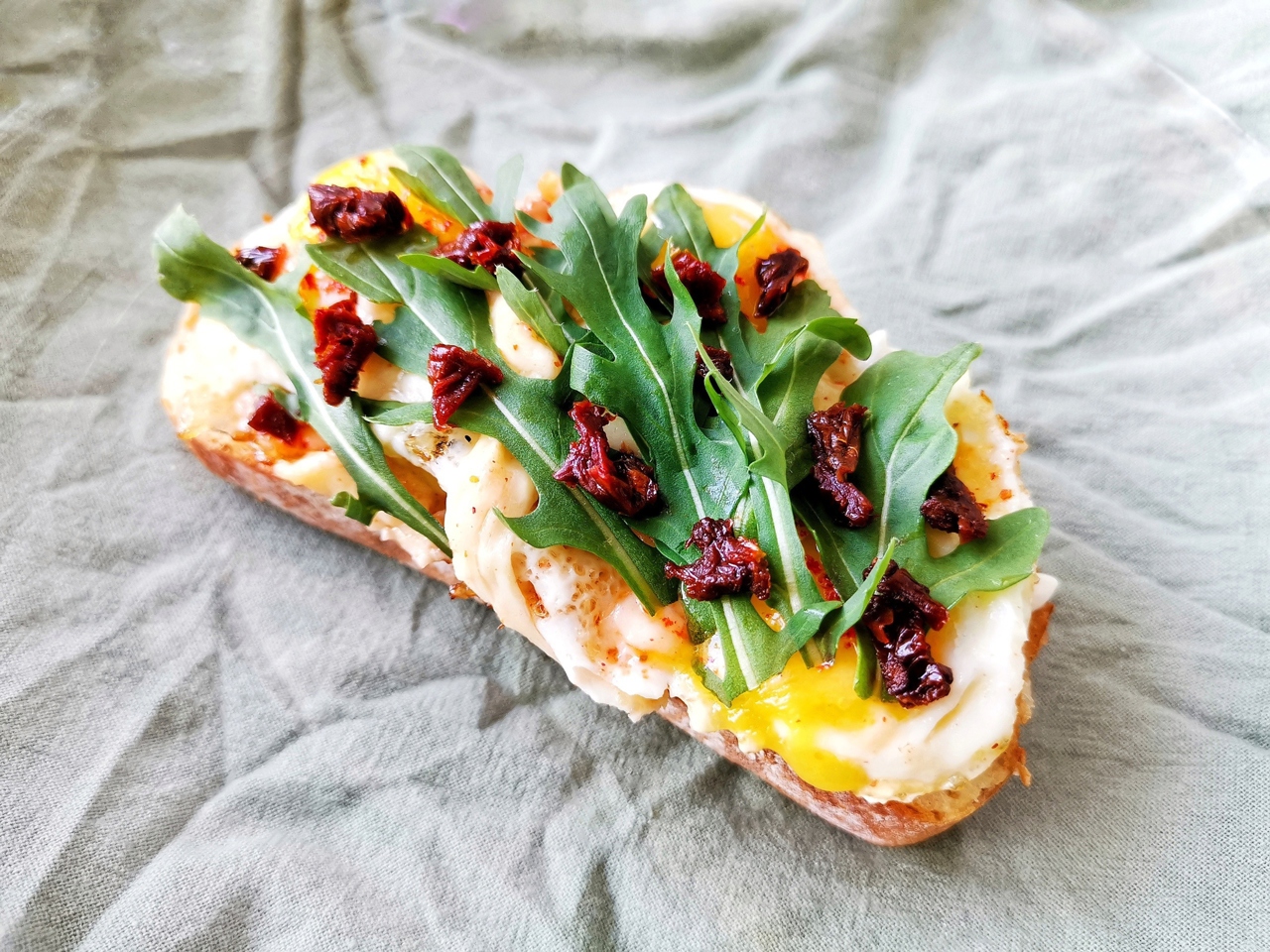 Bruschetta with Quail Eggs