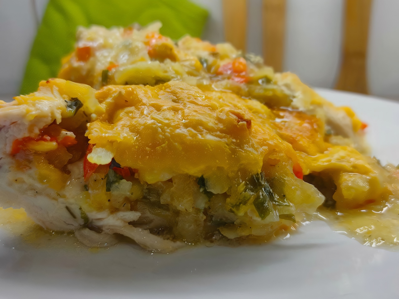 Stuffed Chicken Pockets with Vegetables and Cheese