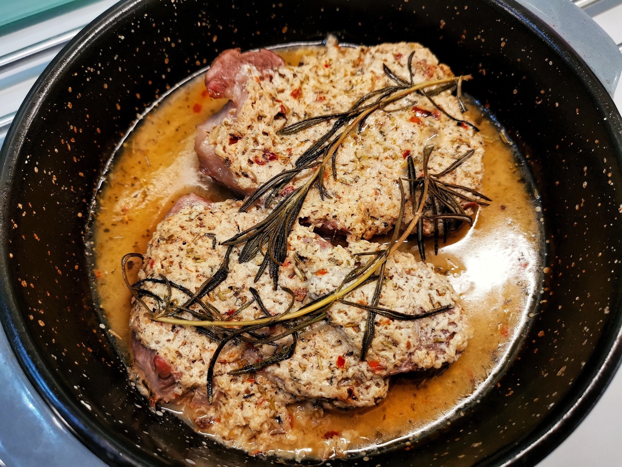 Pork Steak Baked in Horseradish Marinade