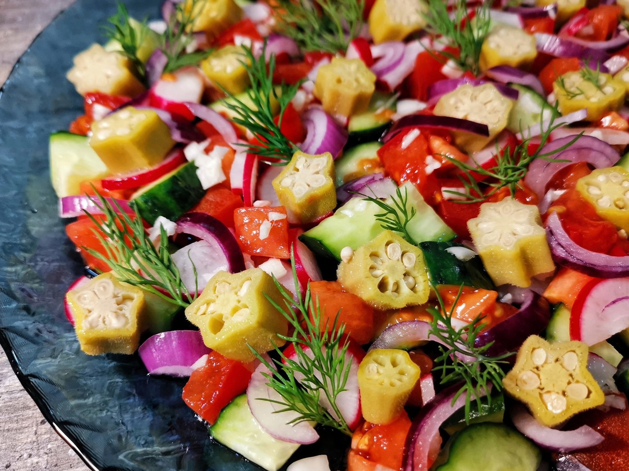 Vegetable Salad with Okra
