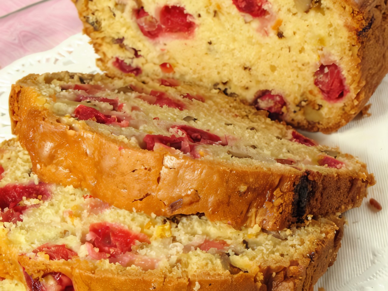 Ginger-Honey Bread with Cranberries, Candied Fruits, Nuts, and Port Wine