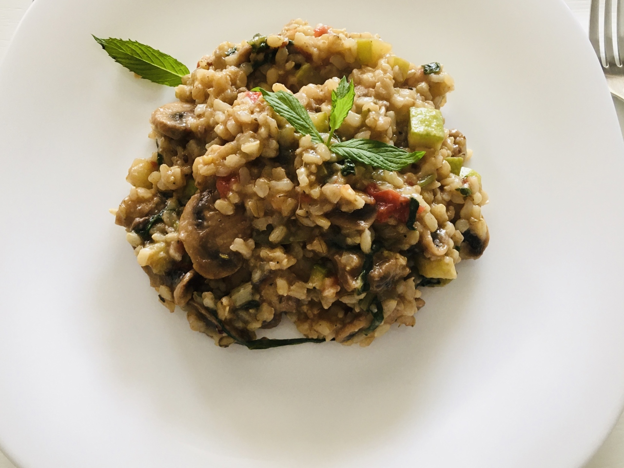 Vegan Rice with Zucchini and Mushrooms