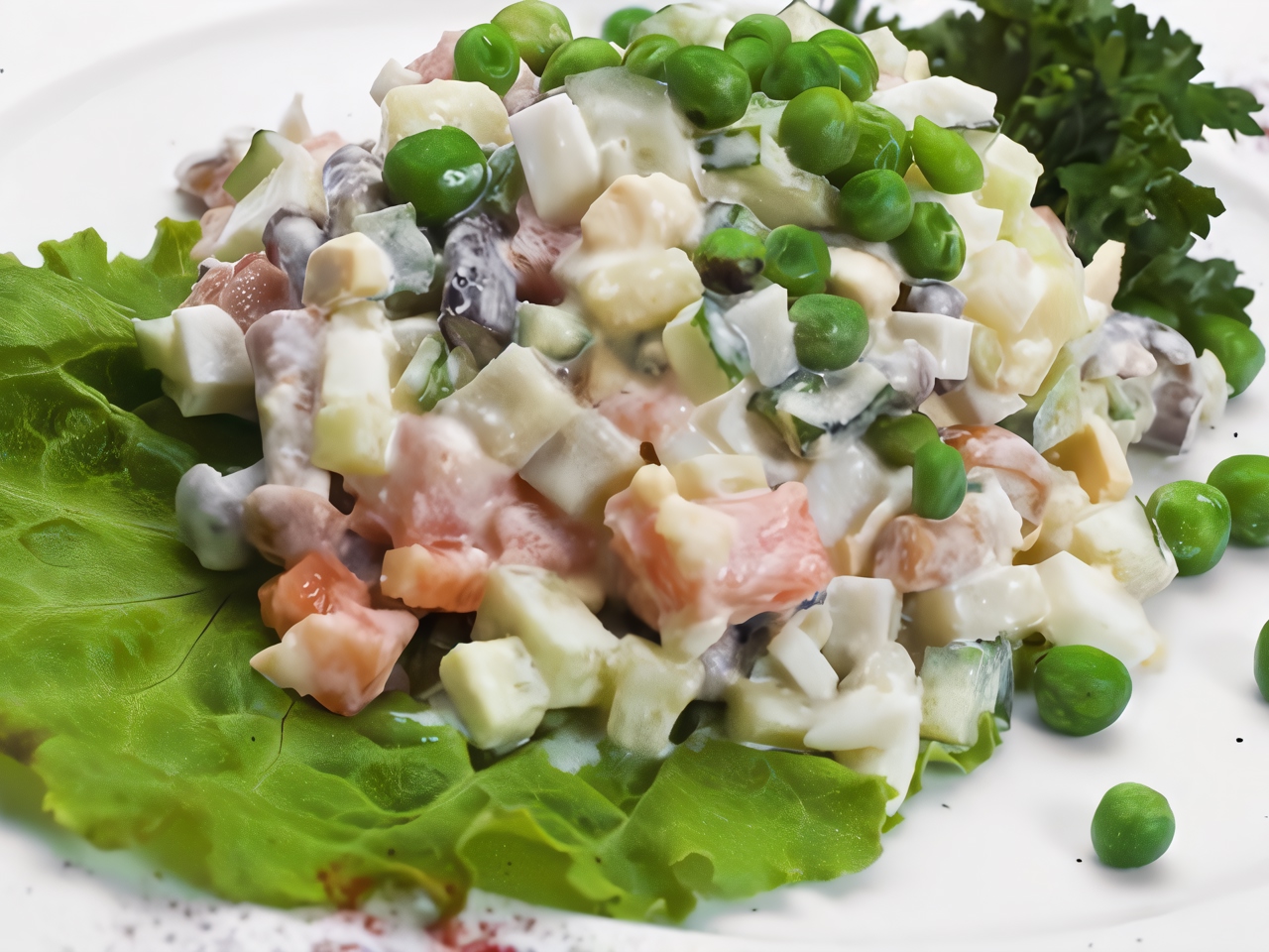 Vegetable Salad with Ham, Yogurt, and Anchovies
