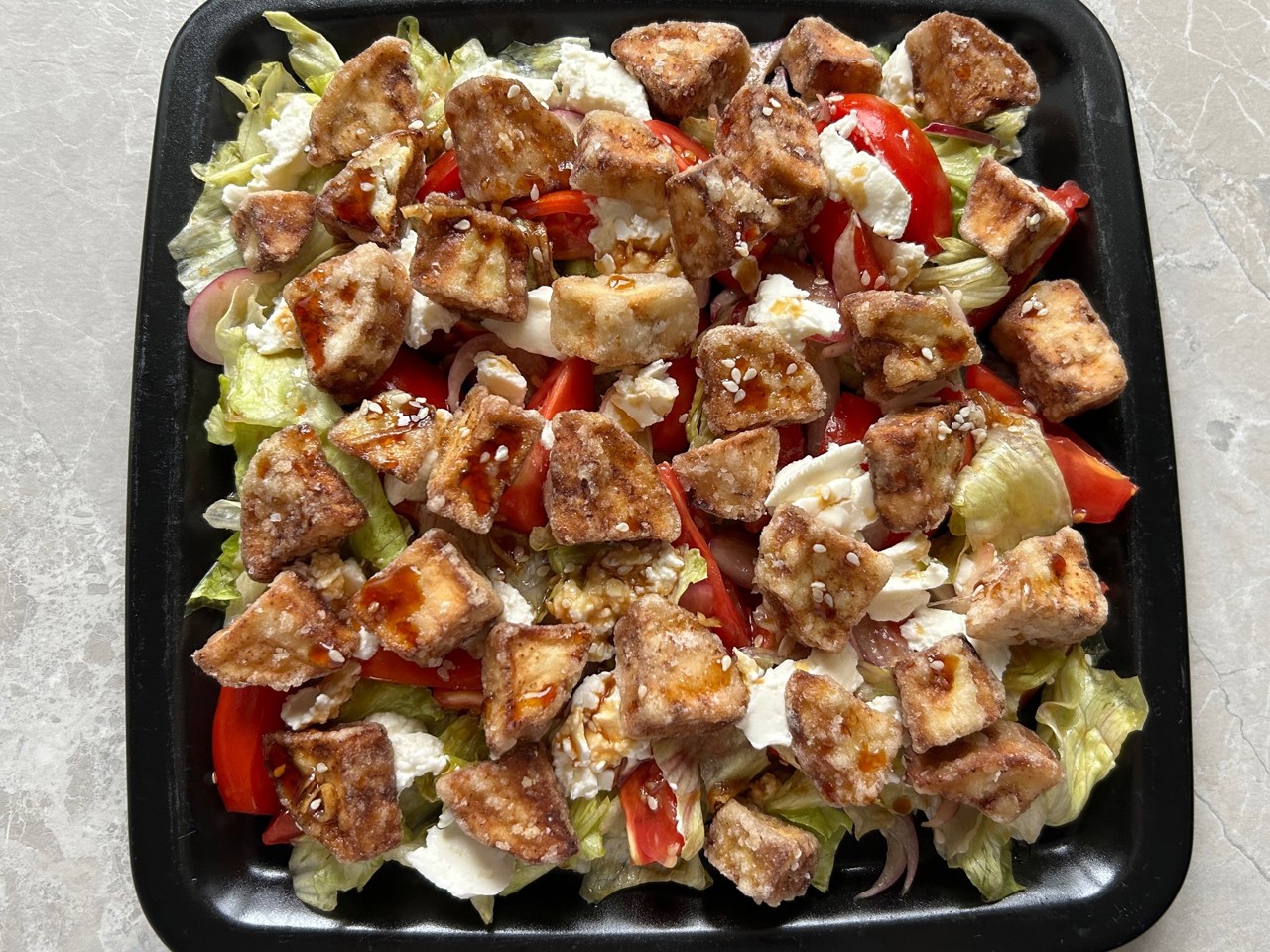 Salad with Crispy Eggplants