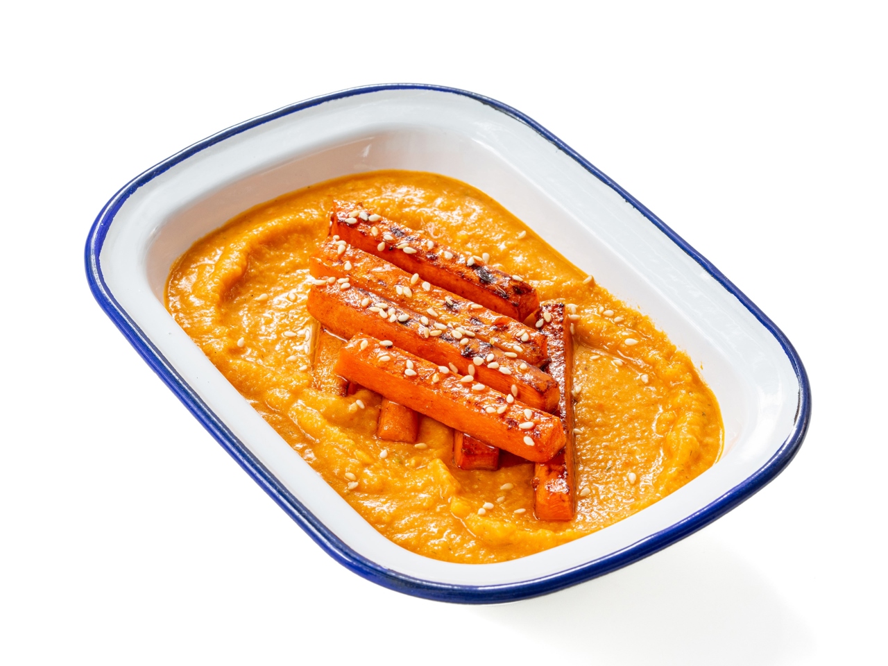 Lentil Hummus with Roasted Peppers, Zucchini Caviar, and Tahini