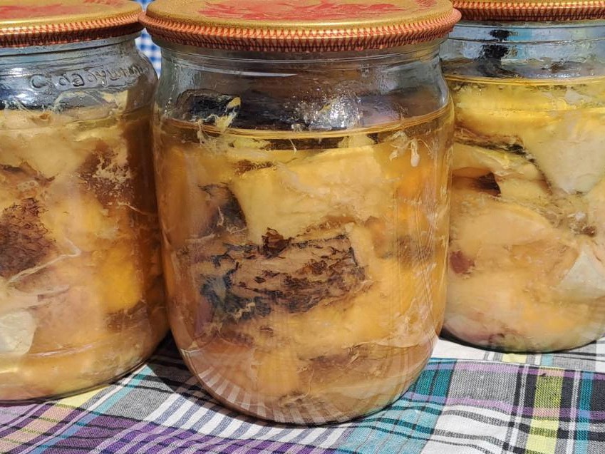 Homemade Fish Canned Goods in a Pressure Cooker