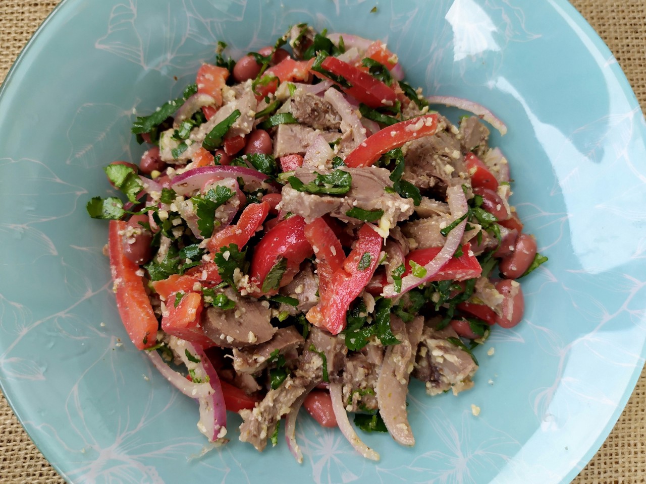 Tbilisi Salad with Boiled Beef Tongue