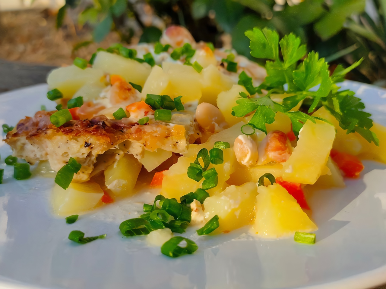 Baked Potatoes with Beans and Minced Meat – Russian recipe