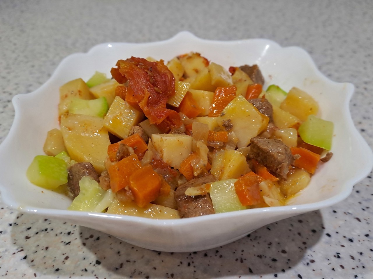 Vegetable Stew with Beef in the Oven