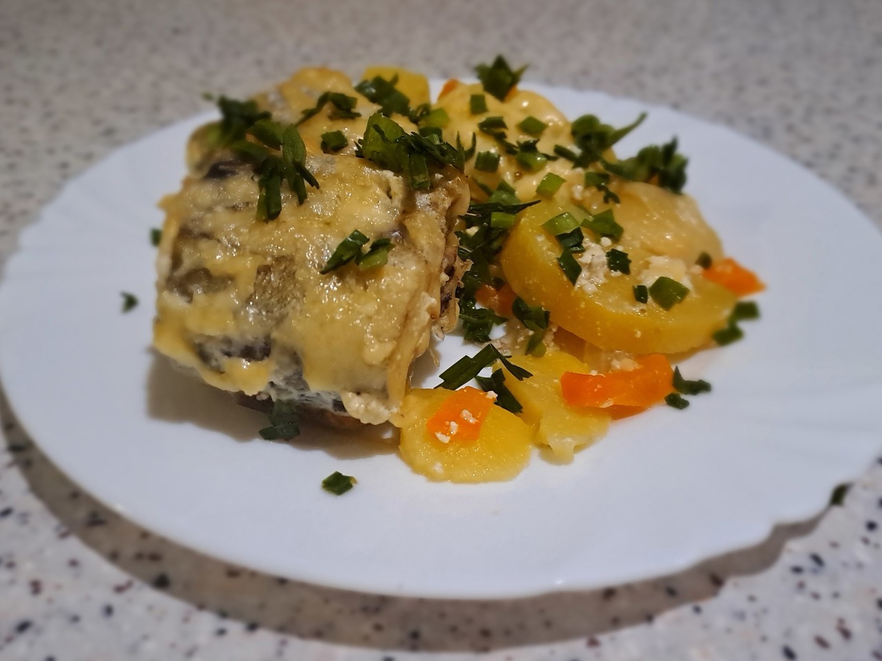 Pollock with Potatoes in the Oven