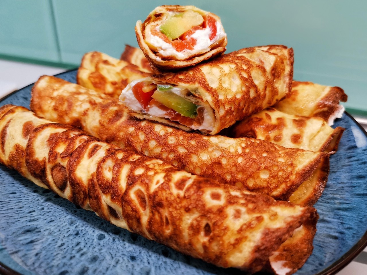 Pancakes with Salmon and Avocado