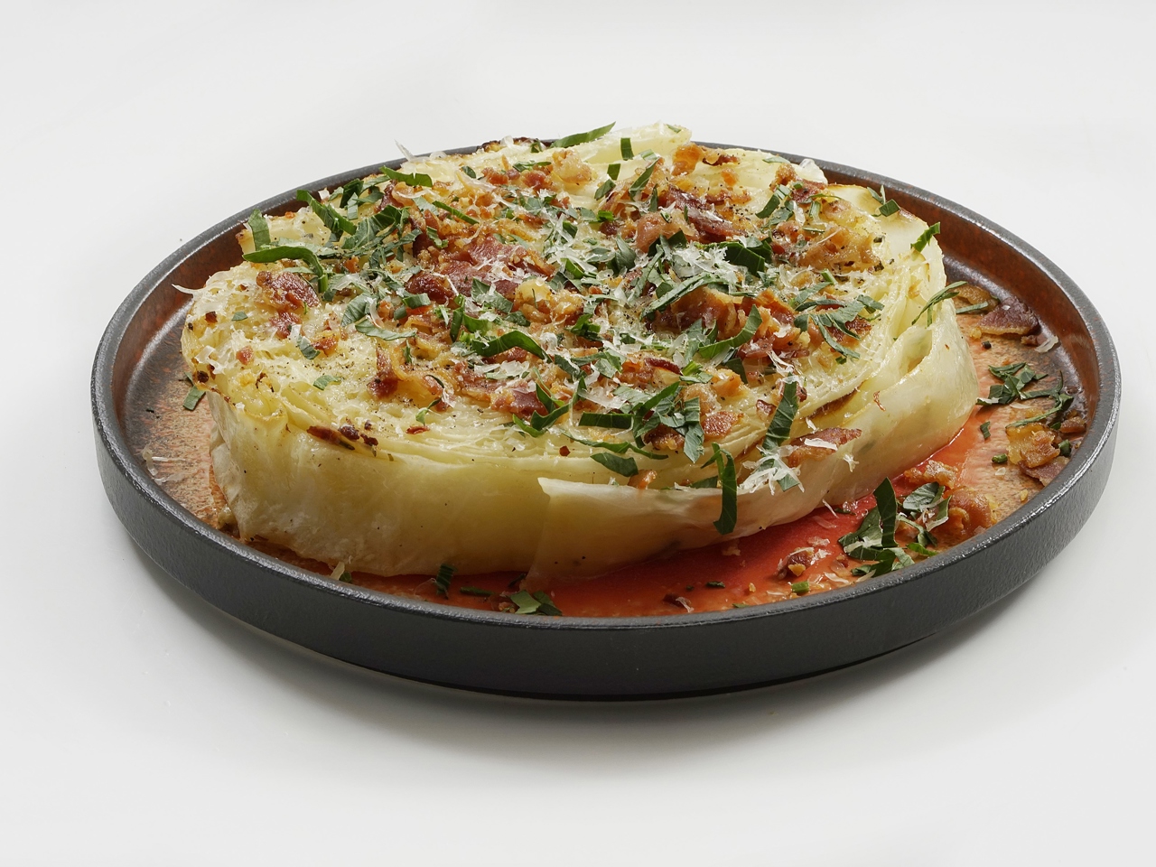 Oven-Baked Cabbage with Bacon and Parmesan