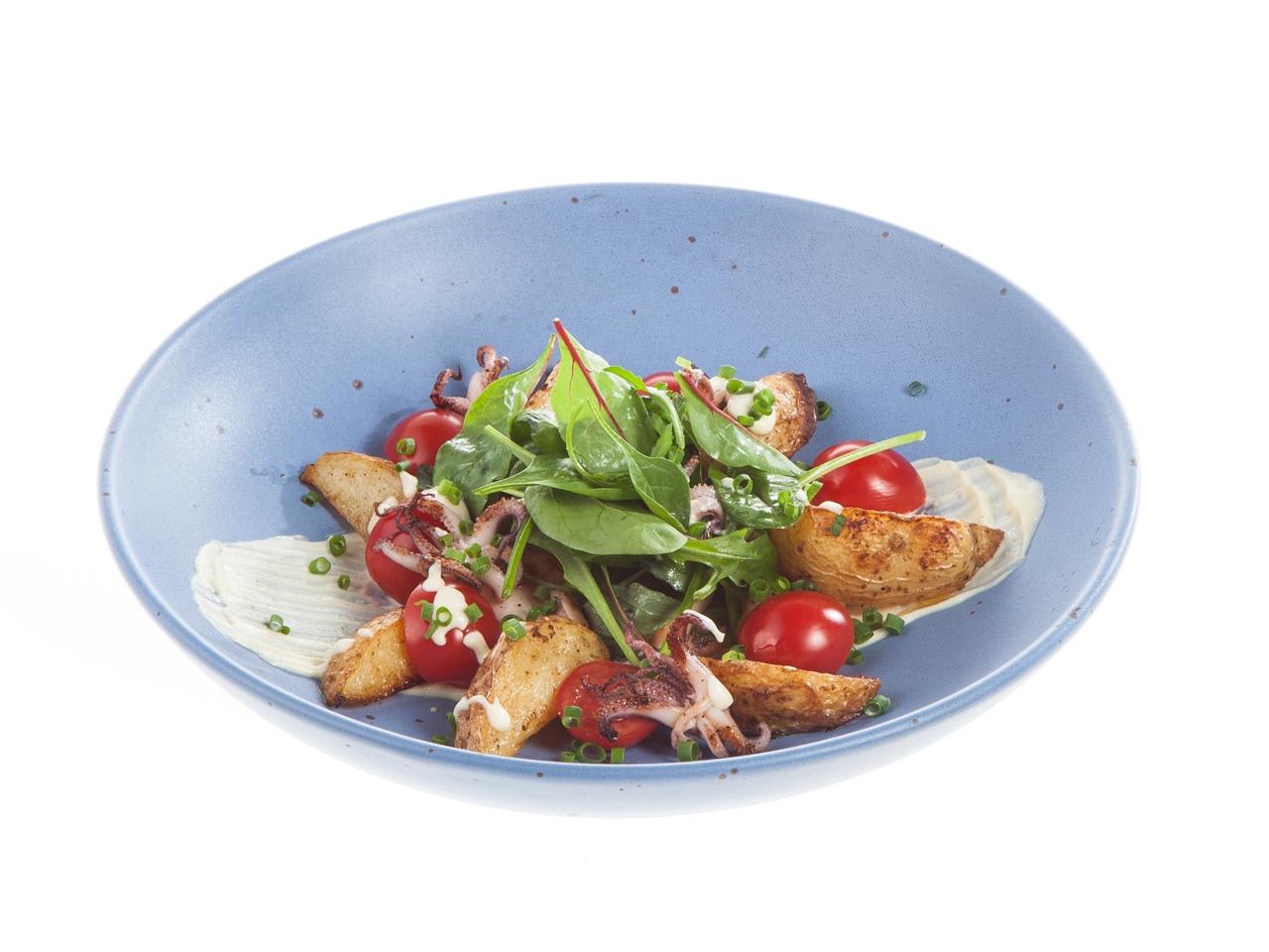 Warm Squid Salad with Cheese