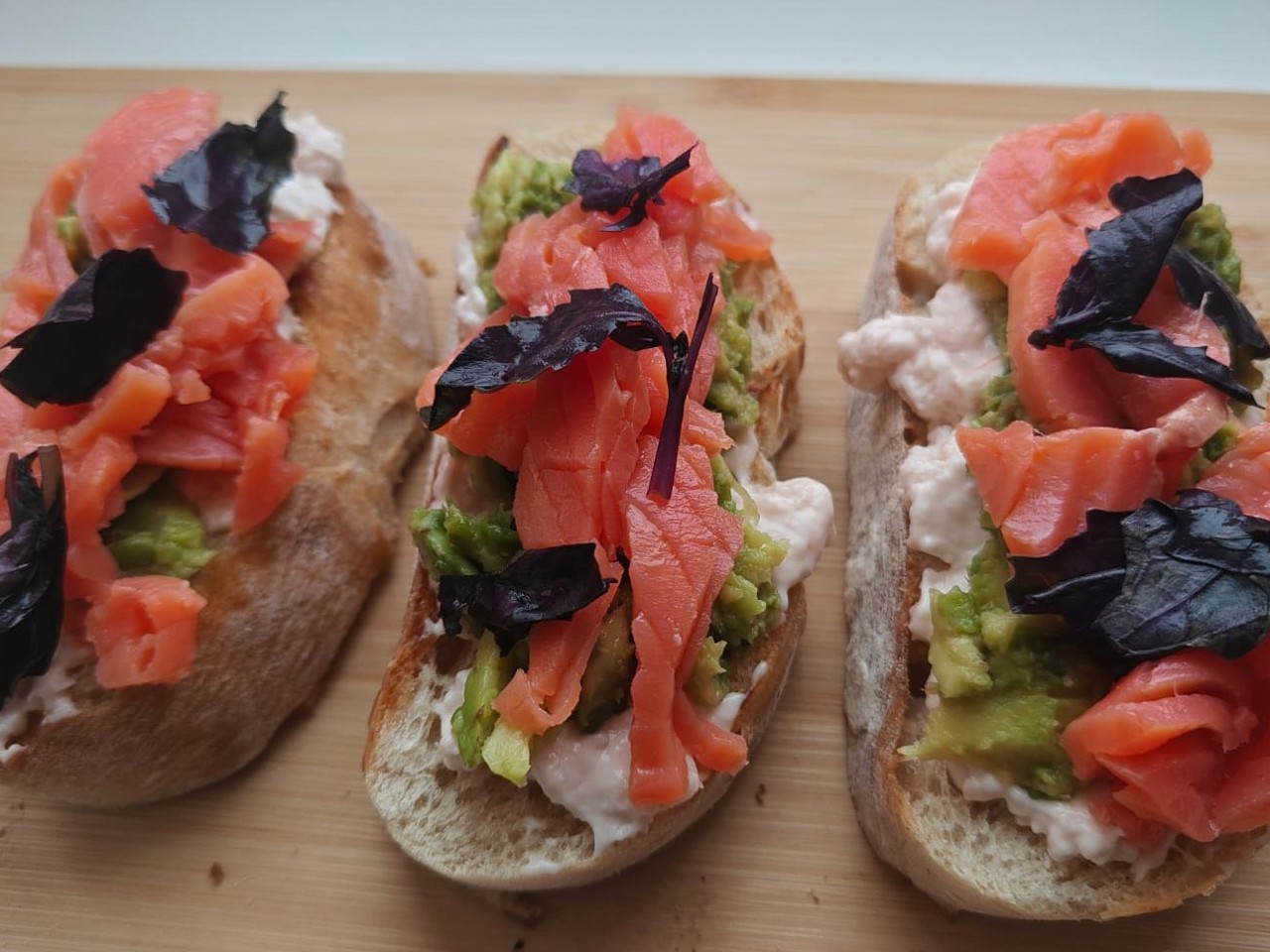 Ciabatta with Salmon, Shrimp, and Avocado