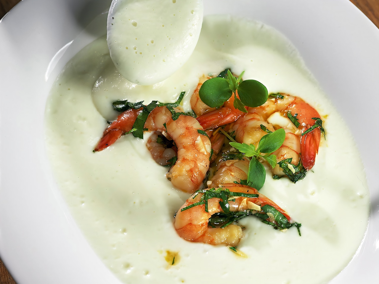 Parsnip Soup with Shrimp