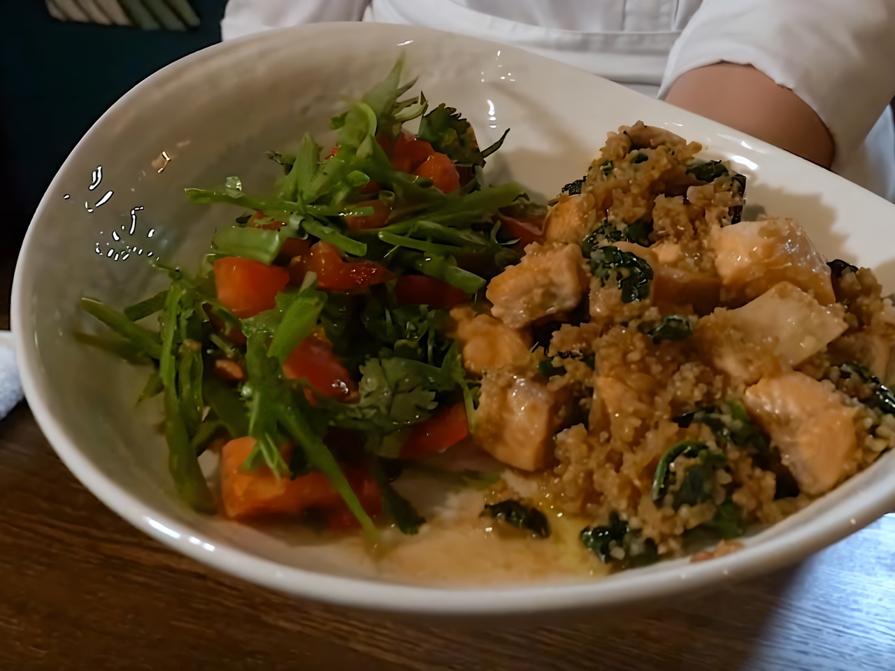 Sevan Trout with Bulgur and Spinach